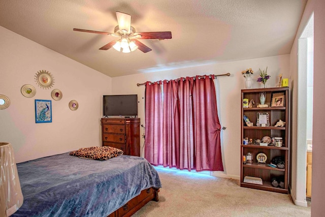 240 S Kenneth Ave, Kerman, CA 93630 - bedroom featuring carpet flooring, a textured ceiling, and a ceiling fan