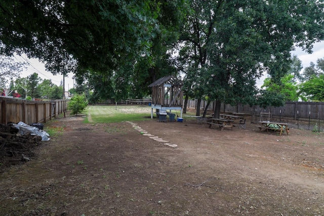 view of yard featuring fence