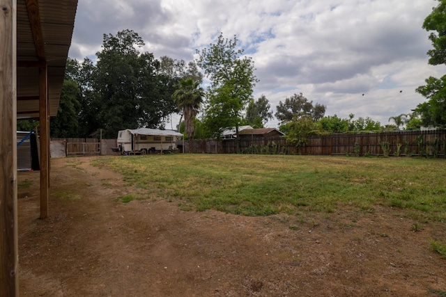 view of yard featuring a fenced backyard