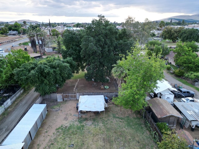 bird's eye view featuring a mountain view