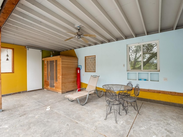 view of patio / terrace featuring ceiling fan