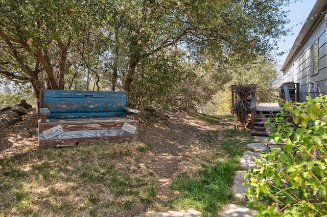 view of yard with stairway