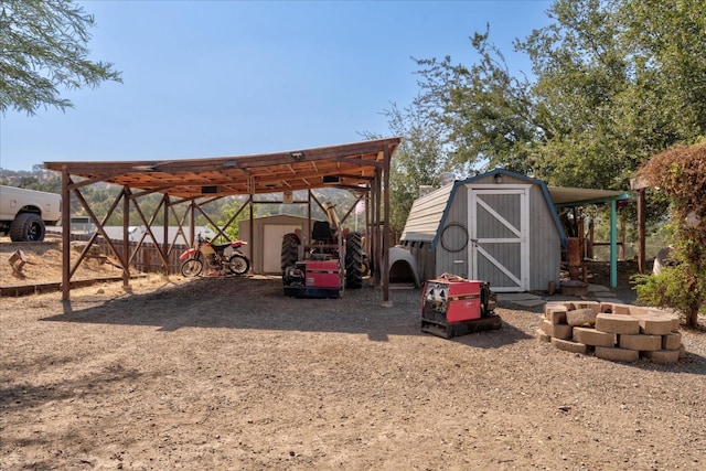 view of shed with a detached carport