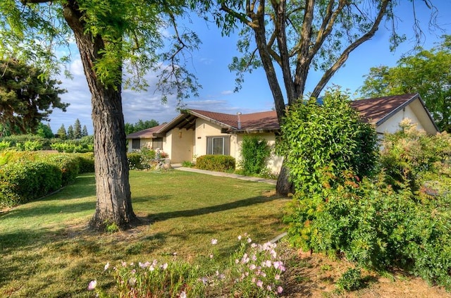 827 N Armstrong Ave, Clovis, CA 93611 - view of front facade with stucco siding and a front yard