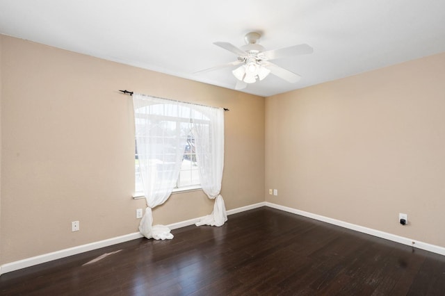 4650 W Chennault Ave, Fresno, CA 93722 - spare room with wood-type flooring, ceiling fan, and baseboards