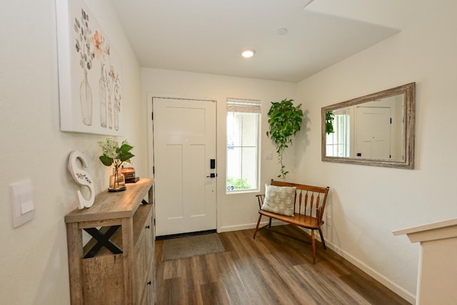 1845 George Ave, Sanger, CA 93657 - foyer featuring dark wood-style floors and baseboards