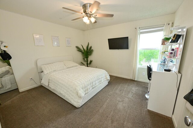 1845 George Ave, Sanger, CA 93657 - carpeted bedroom featuring baseboards and a ceiling fan