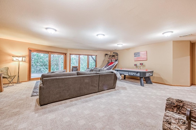 40596 Wild Iris Ln, Shaver Lake, CA 93664 - carpeted living area with baseboards and visible vents