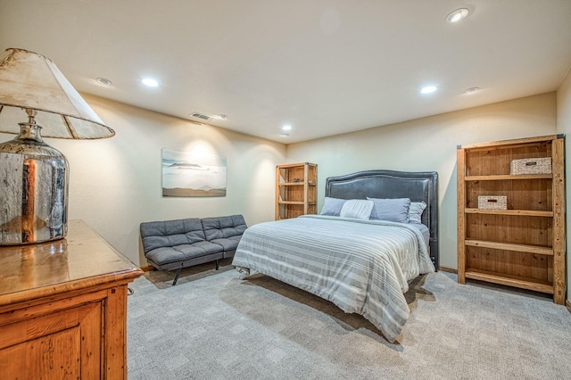 40596 Wild Iris Ln, Shaver Lake, CA 93664 - bedroom featuring baseboards, carpet, recessed lighting, and visible vents