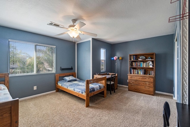 1389 Vineyard Pl, Hanford, CA 93230 - bedroom with a ceiling fan, baseboards, visible vents, and carpet