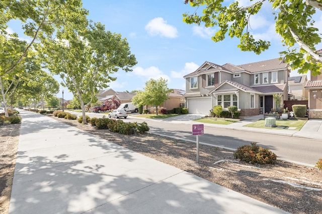 view of street featuring a residential view and sidewalks