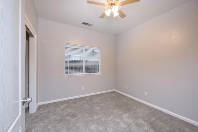 7224 N Bonadelle Ave, Fresno, CA 93720 - carpeted empty room with visible vents, a ceiling fan, and baseboards