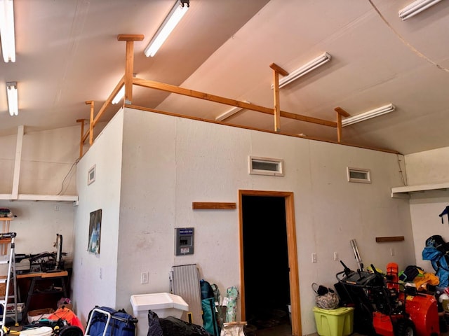 garage with visible vents
