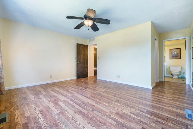 6154 E Alta Ave, Fresno, CA 93727 - interior space featuring ceiling fan, baseboards, visible vents, and wood finished floors