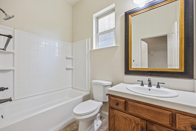 5534 N La Ventana Ave, Fresno, CA 93723 - full bath featuring vanity, toilet, tile patterned floors, shower / bath combination, and baseboards