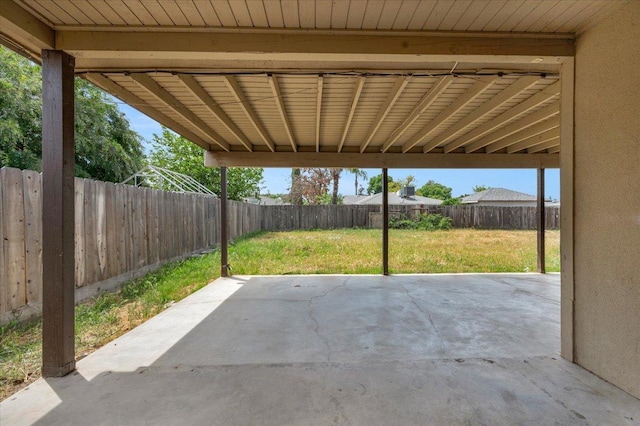 view of patio with a fenced backyard