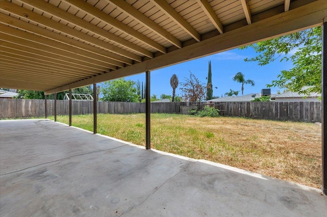 view of patio featuring a fenced backyard