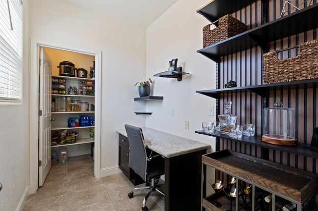 home office with baseboards