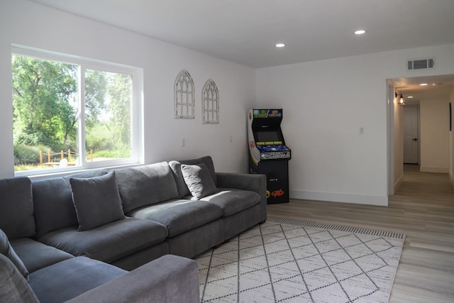 17231 E Trimmer Springs Rd, Sanger, CA 93657 - living area with plenty of natural light, light wood finished floors, recessed lighting, and baseboards