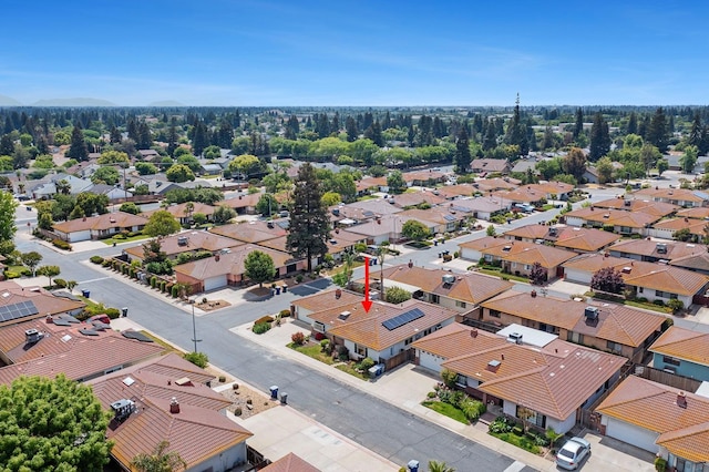 drone / aerial view with a residential view