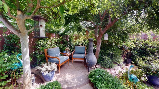 view of patio featuring a fenced backyard