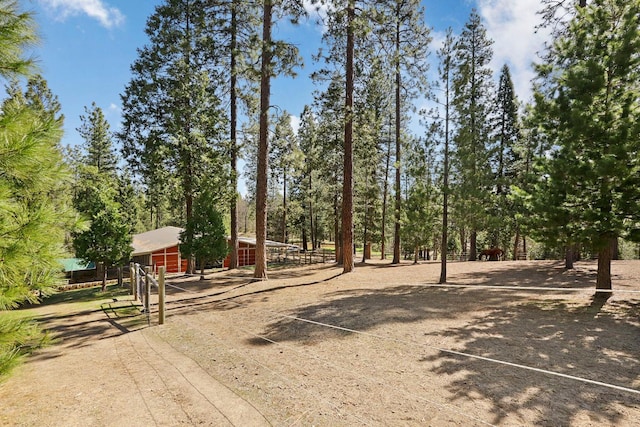 view of yard featuring an outdoor structure