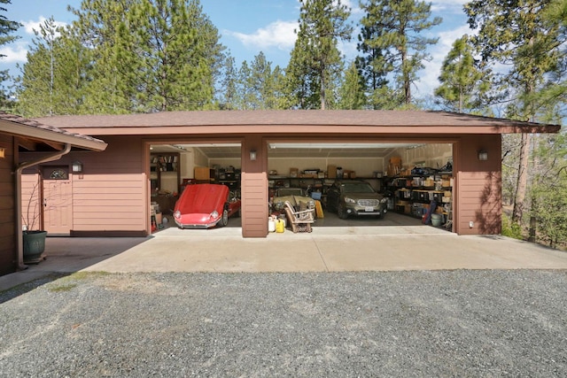 garage with driveway