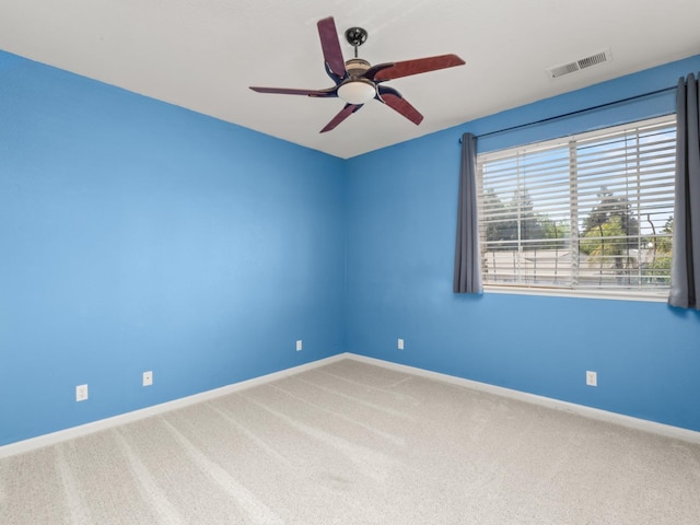 9596 N Winery Ave, Fresno, CA 93720 - carpeted empty room with a ceiling fan, baseboards, and visible vents