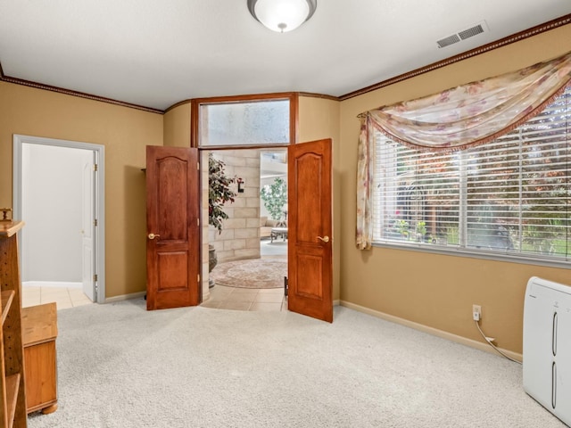 9596 N Winery Ave, Fresno, CA 93720 - unfurnished bedroom featuring carpet floors, baseboards, visible vents, and multiple windows