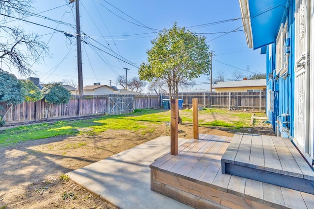 view of patio featuring a fenced backyard