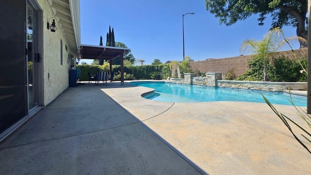1215 Fremont Ave, Clovis, CA 93612 - view of pool with a fenced in pool, a fenced backyard, and a patio area