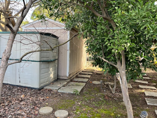 view of shed