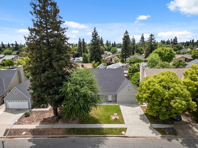 drone / aerial view with a residential view