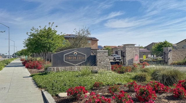 view of community sign