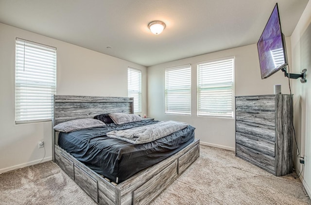 bedroom with baseboards and carpet flooring
