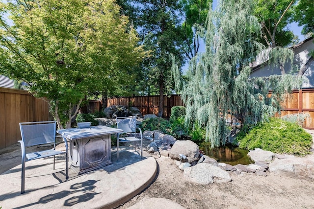 view of patio / terrace featuring a fenced backyard