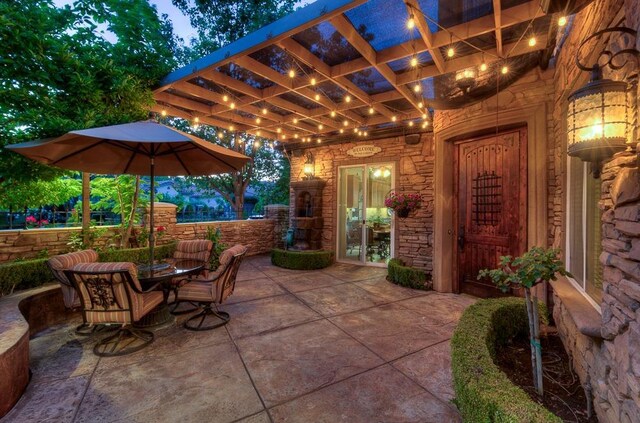 71 Omaha Ave, Clovis, CA 93619 - view of patio / terrace featuring a pergola and outdoor dining space