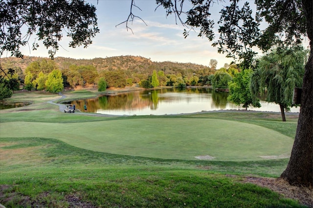 42968 Ranger Circle Dr, Coarsegold, CA 93614 - view of property's community featuring a yard, a water view, and golf course view