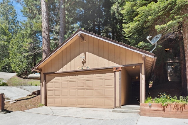 view of garage