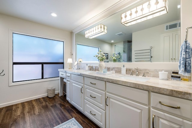 2827 W Compton Ct, Fresno, CA 93711 - full bathroom with a sink, wood finished floors, and visible vents