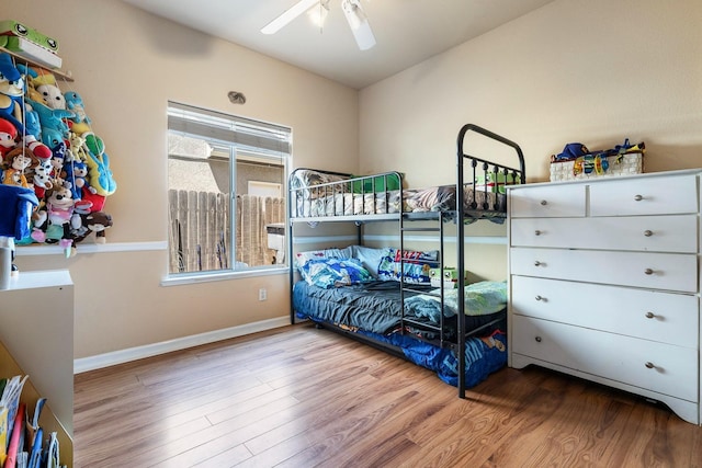 2955 E Christopher, Fresno, CA 93720 - bedroom featuring baseboards, a ceiling fan, and wood finished floors