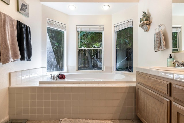 2955 E Christopher, Fresno, CA 93720 - bathroom featuring a garden tub and vanity