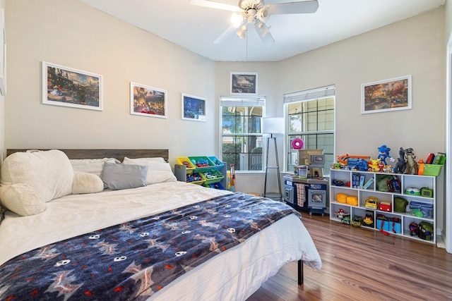 2955 E Christopher, Fresno, CA 93720 - bedroom featuring ceiling fan and wood finished floors