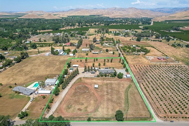 20794 E Weldon Ave, Sanger, CA 93657 - view of rural area featuring property parcel outlined, farmland, and mountains
