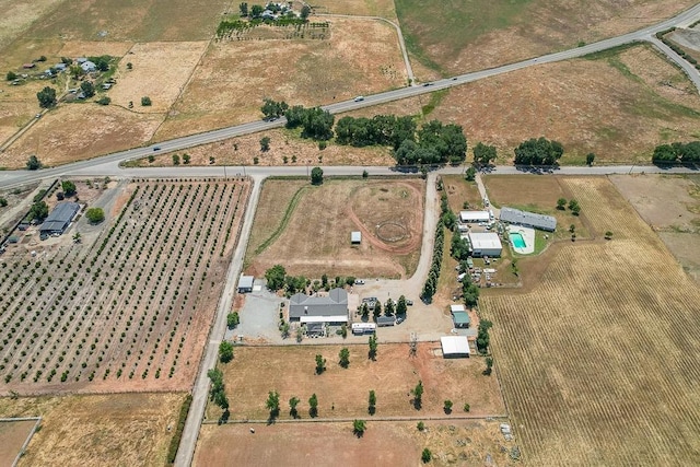 bird's eye view with a rural view