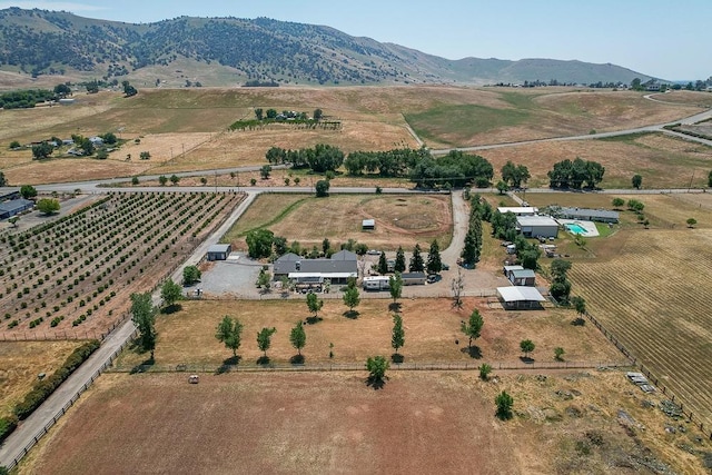 aerial view with a rural view and a mountain view