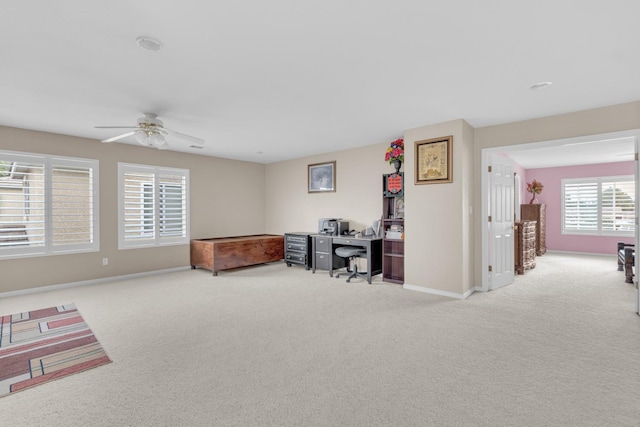 2776 Keats Ave, Clovis, CA 93611 - carpeted office space featuring baseboards and a ceiling fan