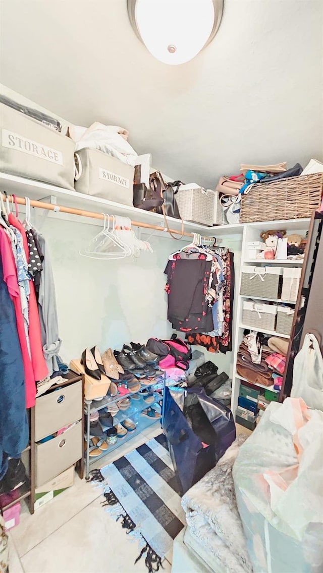view of walk in closet