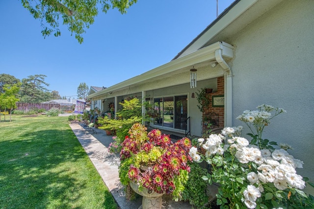 view of yard with fence