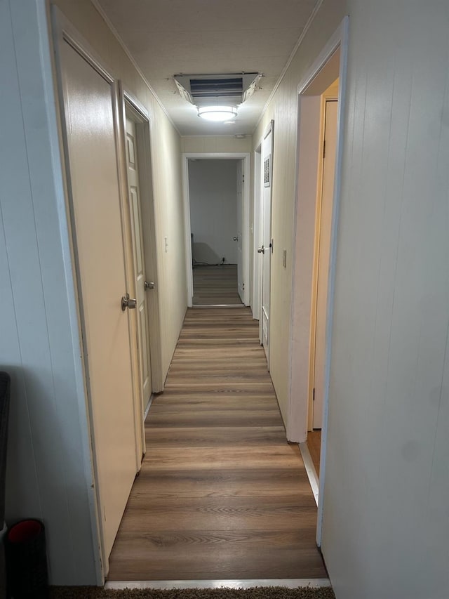 7676 N Fresno St Unit Sp 20, Fresno, CA 93720 - corridor with wood finished floors and crown molding